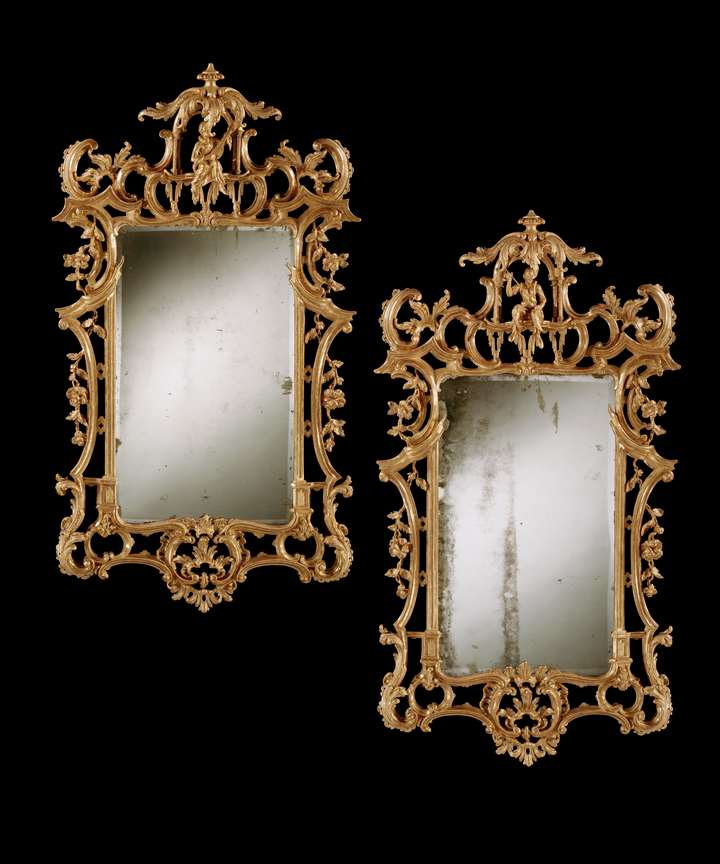 A PAIR OF GEORGE III GILTWOOD MIRRORS